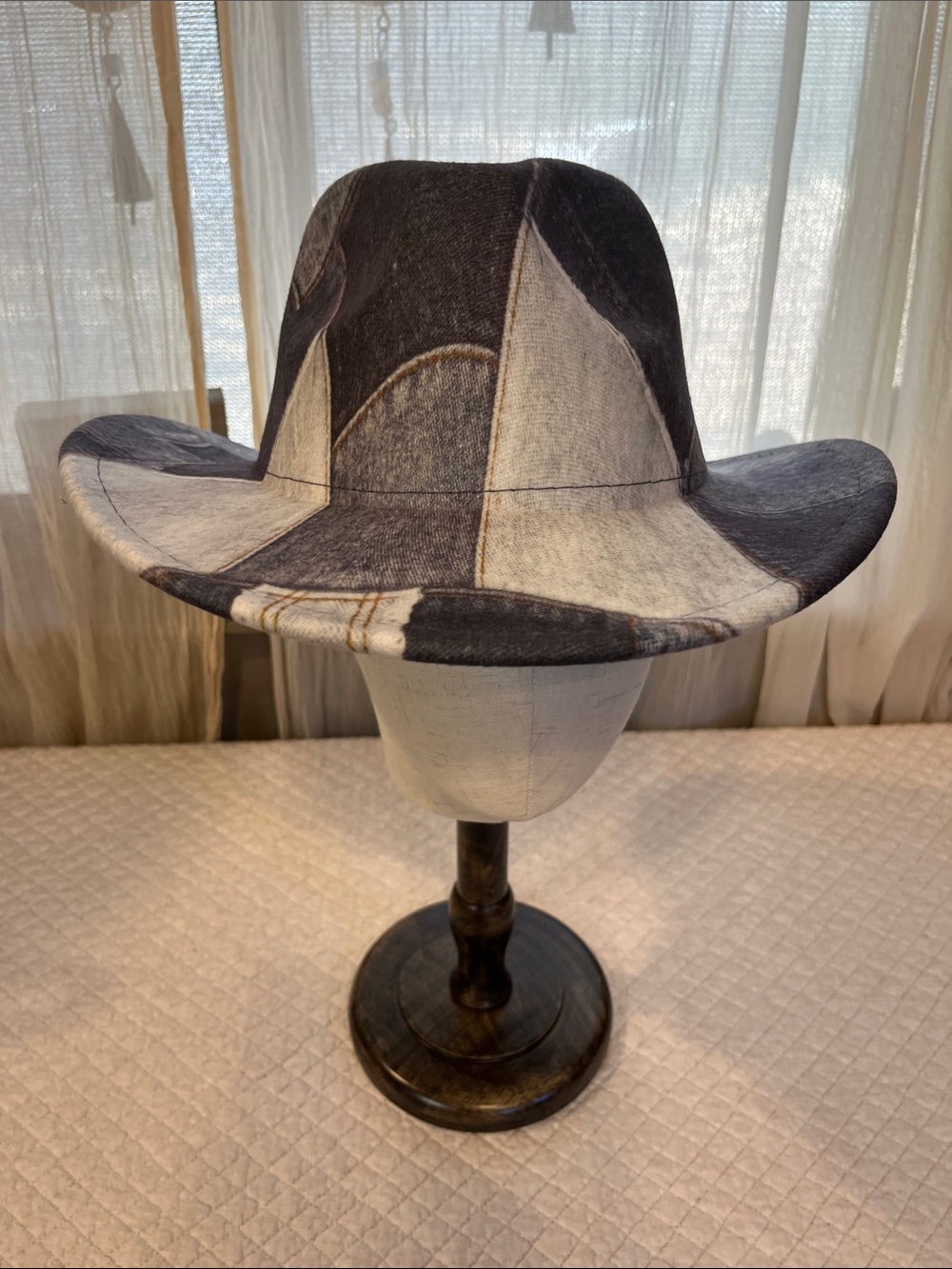 Faux denim cowboy hat
